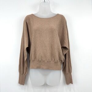 Lilla P Sweater Womens S Brown NWT Old Money Minimalist Silk Blend Dolman